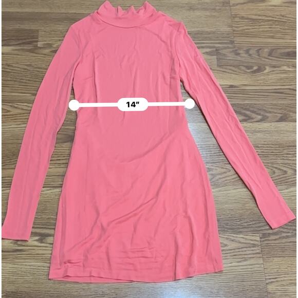 ZEYNEP ARCAY pink turtle neck longsleeve Backless Mini Jersey Dress IT 42 (US 6) - Picture 11 of 15